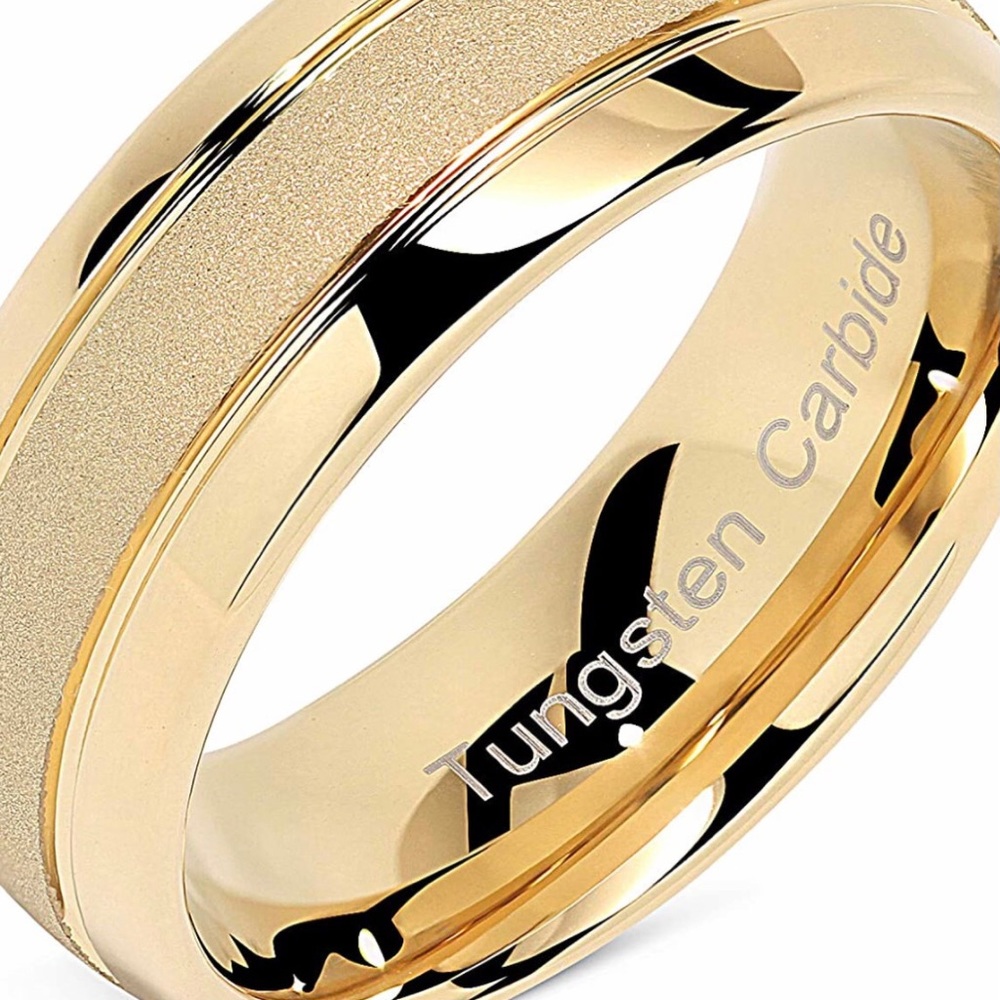 Gold Tungsten Ring For Men